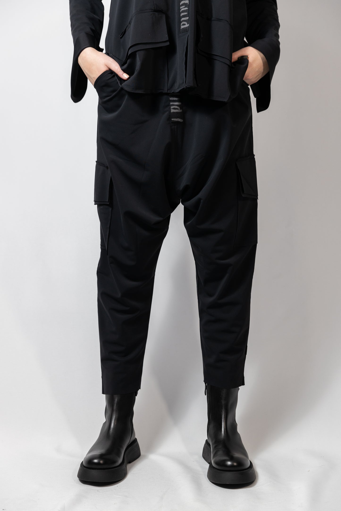 Black Low Crotch Trouser