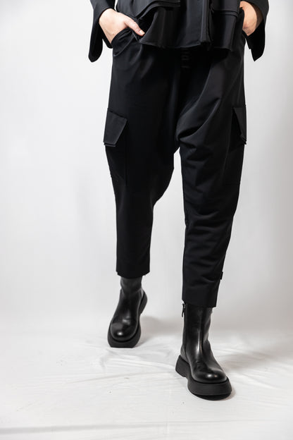 Black Low Crotch Trouser