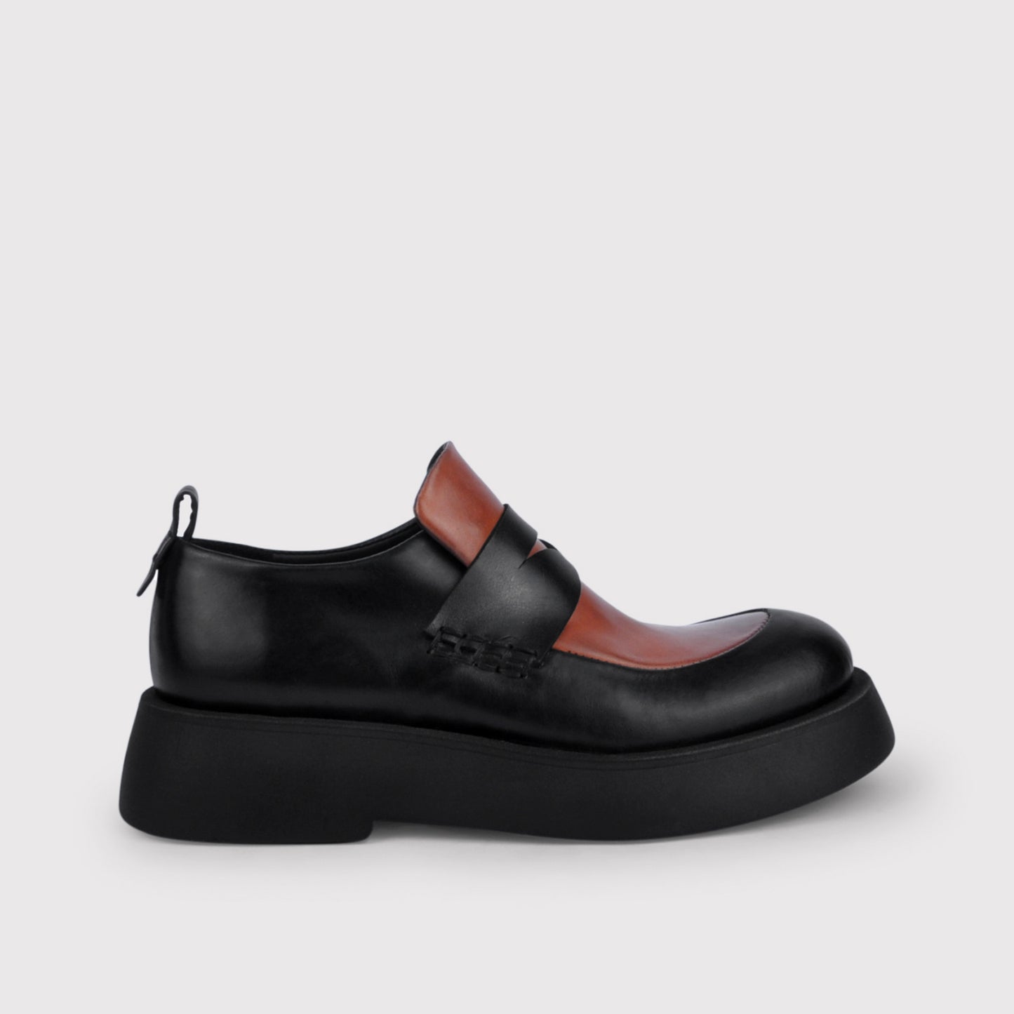 Black and Rust Loafers