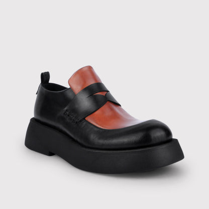 Black and Rust Loafers