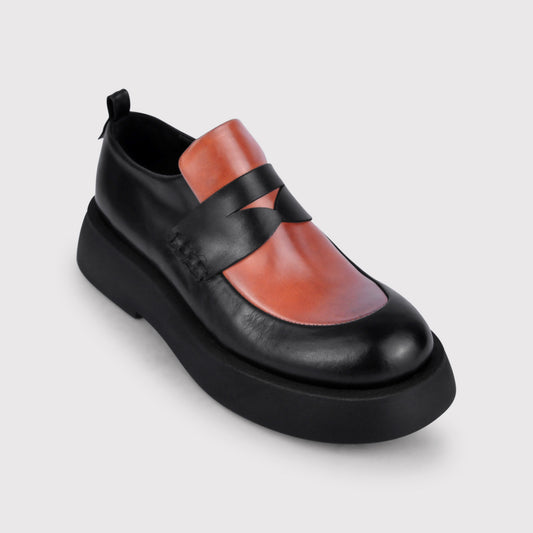 Black and Rust Loafers