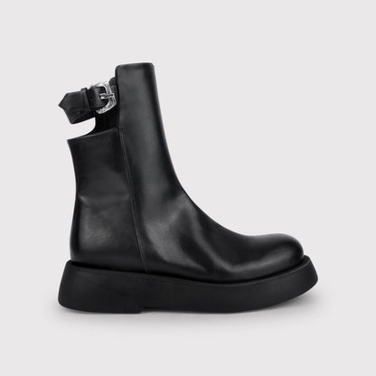 Black Ankle Boots with clasp detail