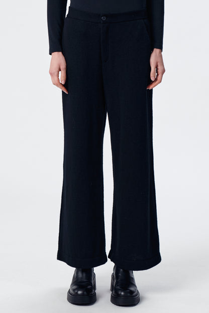 Black soft Flared Trouser