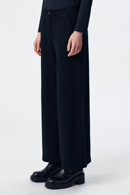 Black soft Flared Trouser