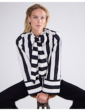 Black & Ivory stripe blouse